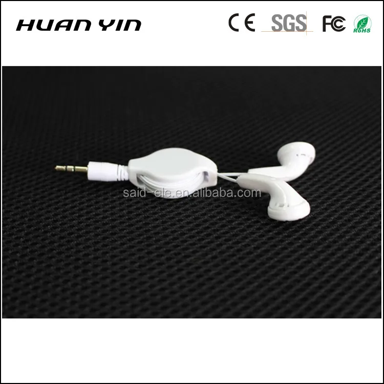 2018 New retractable earbud promotion earphones white disposable earpieces