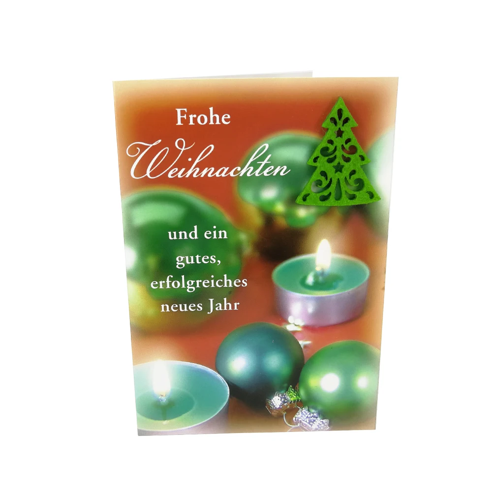 
Handmade Christmas Greeting Card With Green Felt Tree  (62122003388)