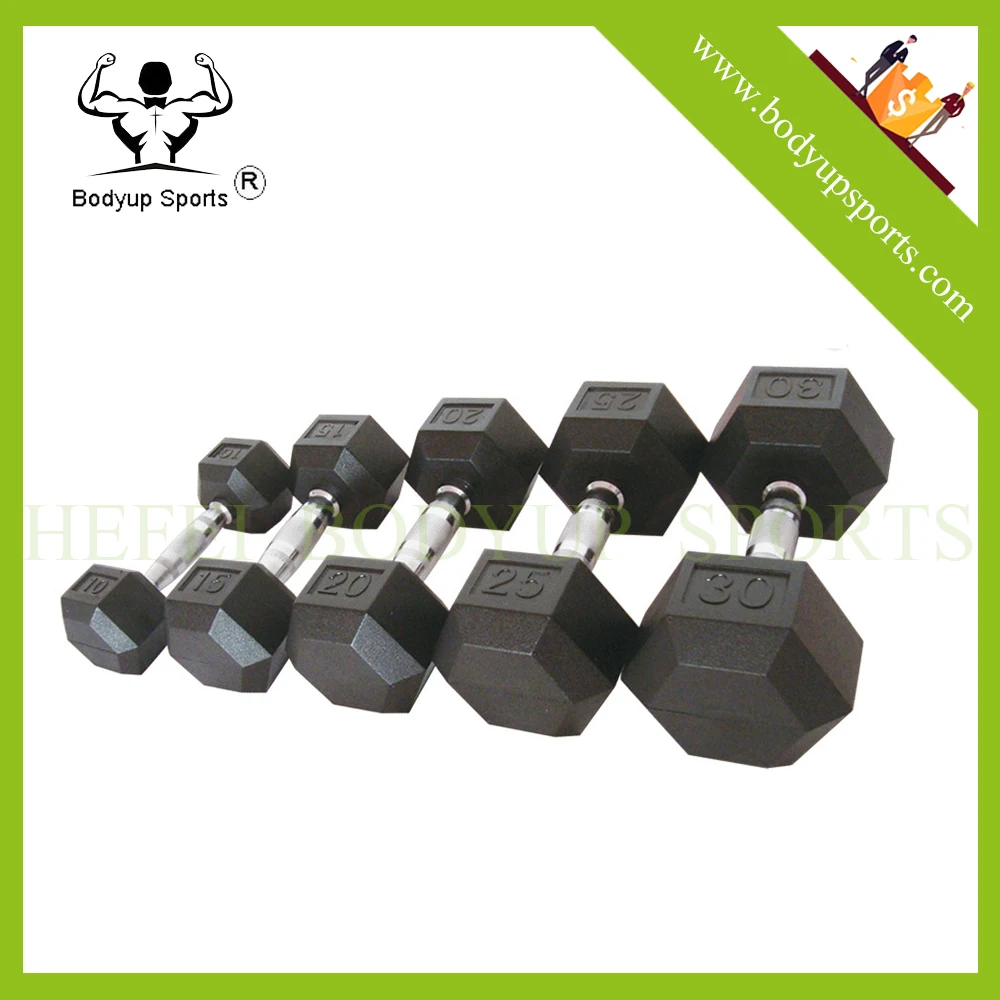 Crossfit Equipment Wholesale Hex Rubber Coated weights dumbbell