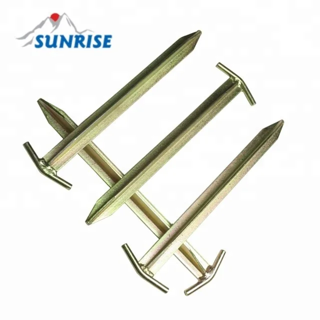 56877A#30cm Long and Robust Steel Pegs with T-Profile for Camping and Outdoor Use - Ideal for Normal and Hard Ground