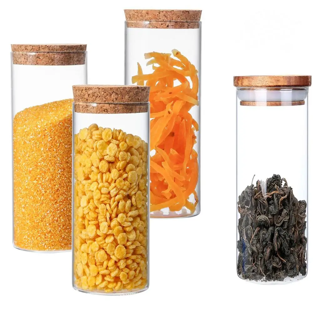 sealing bamboo wood lid daily seal storage glass jars with lid