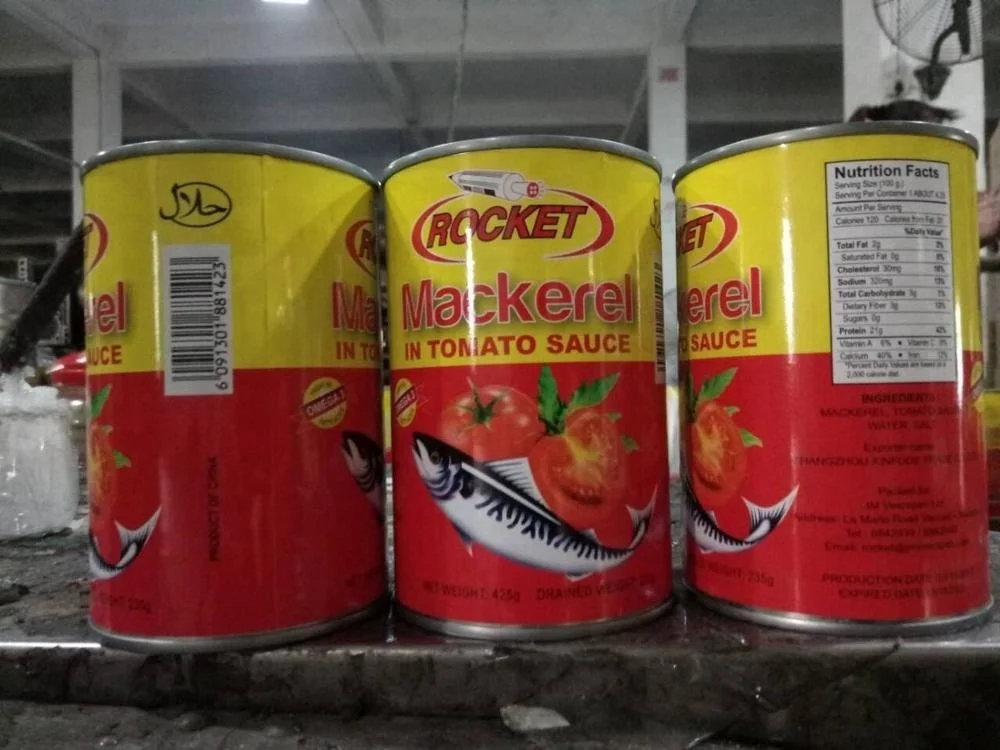 Canned Seafood Canned Mackerel In Brine /In Oil / In Tomato Sauce 155G ,425G