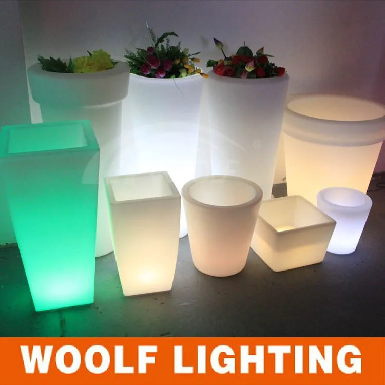 New European Led Outdoor Flower Pots,Garden Decorative Flowerpot,Modern Led Lighting Planter
