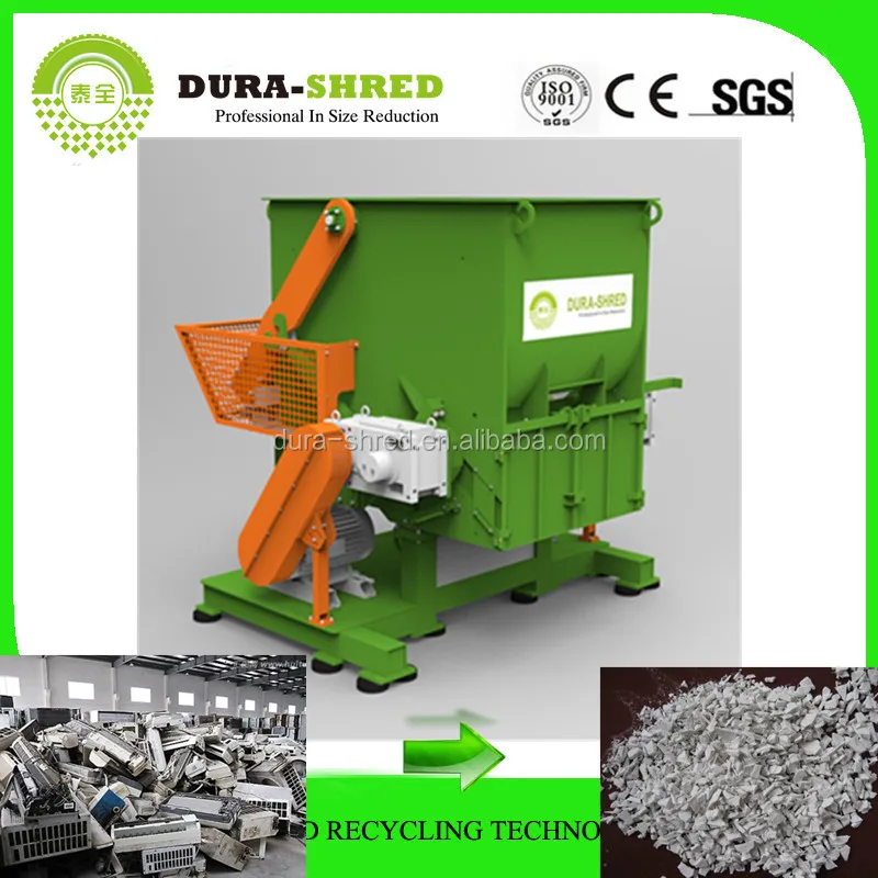 Rubber Metal and Tyre Shredder Machine Prices IBC Garbage Can, Tray & Other Large Volunm Plastic Barrel Plastic Pieces 5T -8.5T