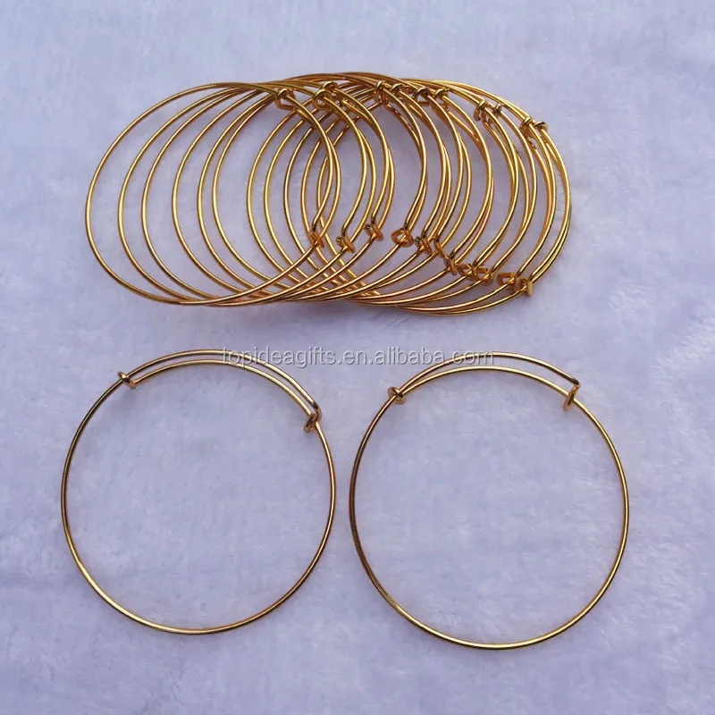 18K Gold Adjustable Expandable Bangle Jewelry Bracelet DIY Accessory Bracelet For Beading And Charm
