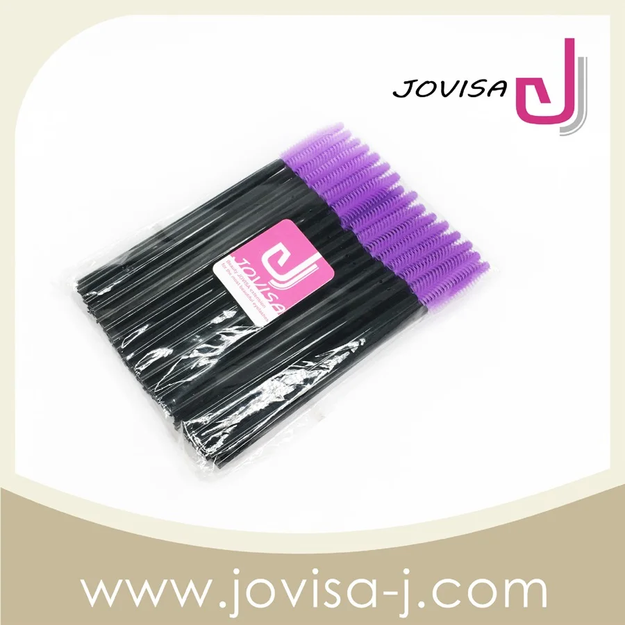 JOVISA High Quality Professional Cosmetics Eyelash Colorful Silicon Brush Eyelash Mascara Brush For Eyelash Extension