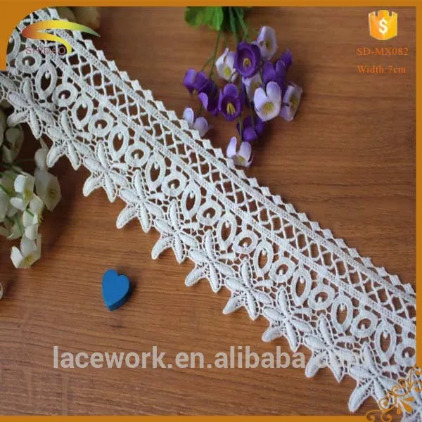 venice white eyelet pom pom embroidery cotton ladder decorative lace trim