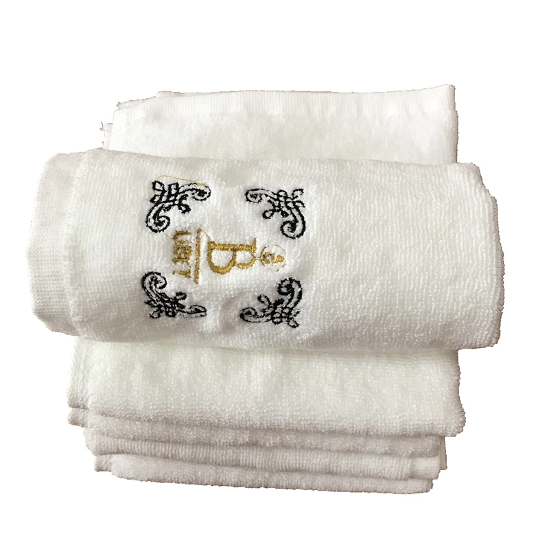 100% cotton embroidered logo hotel towel with 12pcs