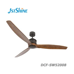 1stshine high quality dc  motor nature wood ceiling fan remote control ceiling fan for living room