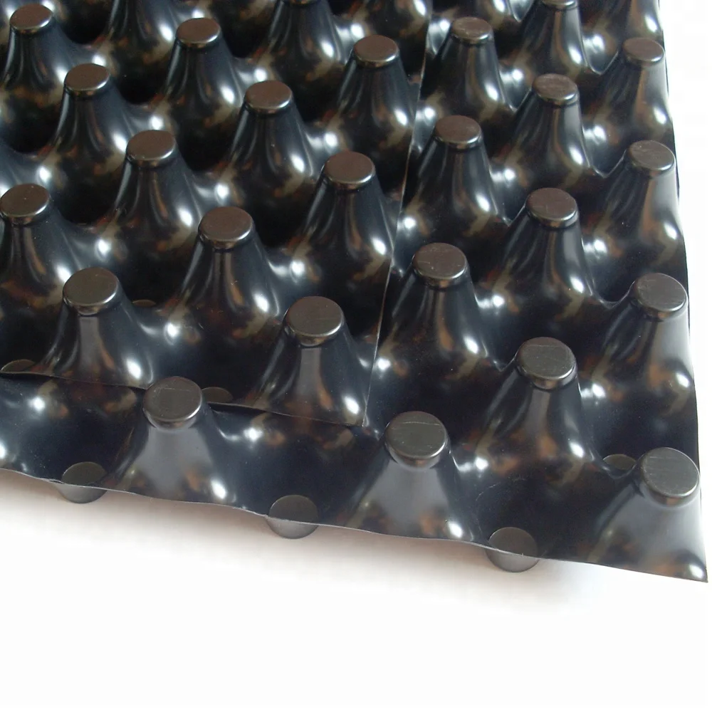 new  PVC perforated dimple composited with geotextile fabric drainage board water storage filter Strip drain