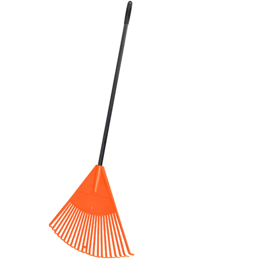Plastic 22 Teeth High Impact Heavy Duty Lawn Rakes for Leaves Rakes  Gardening Tools with Wooden Handle
