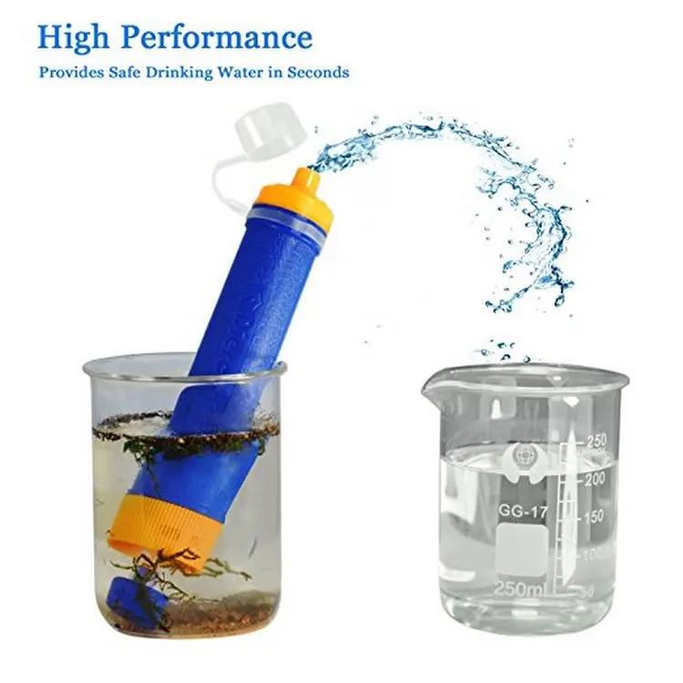Personal water filter outdoor survival gear mini straw water purifier bacterial removal outdoor equipment
