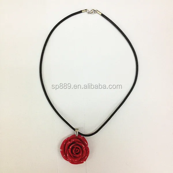 Alibaba Best Selling Purple Rose Necklace Resin Charm with Gold Plating Link-shaped Chains Fashion Styles from Dongguan