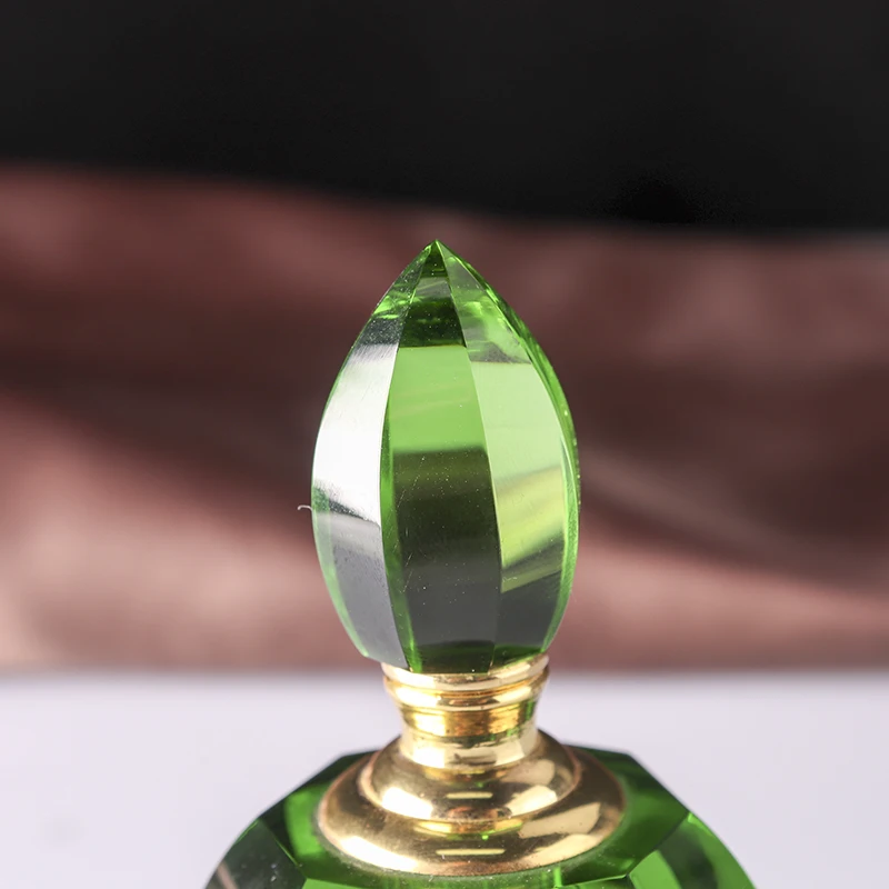 3ml 6ml 12ml Fancy Attar Perfume Glass Bottle Crystal green Perfume Bottle