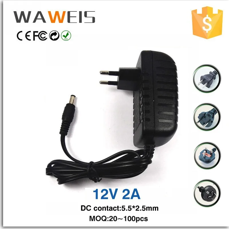 High Quality AC Adapter 12V 2A for LED Strip Light EU Plug