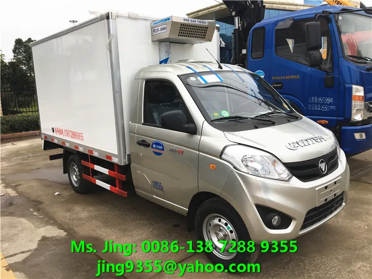 
New model Foton gasoline 1.5 ton mini refrigerator van car hot sale in Cambodia 