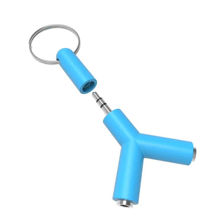 Wholesale slim Y shape 3.5mm audio adapter,one male to dual female audio cables earphone splitter headphone splitter