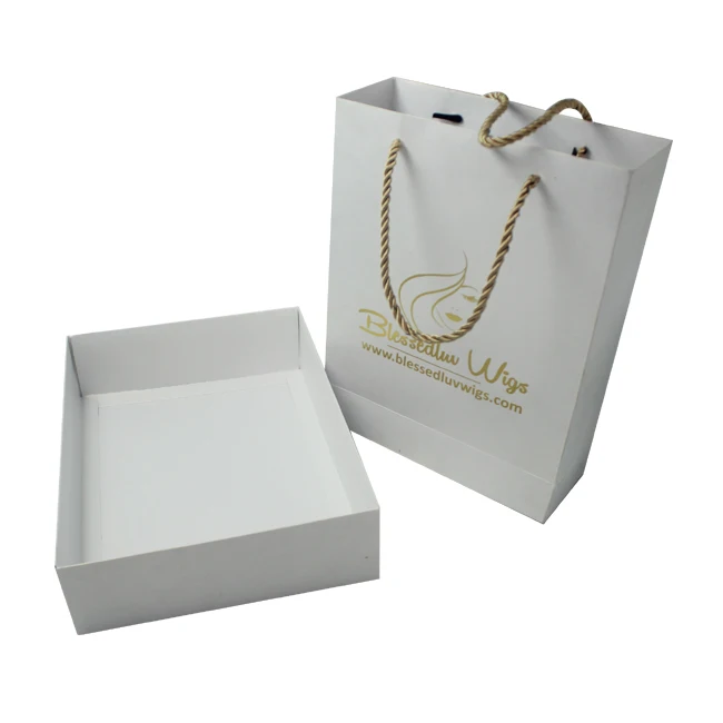 Custom  Drawer Clothing Retail Bag Packing Shopping Packaging Paper Bags With Ribbon Handles