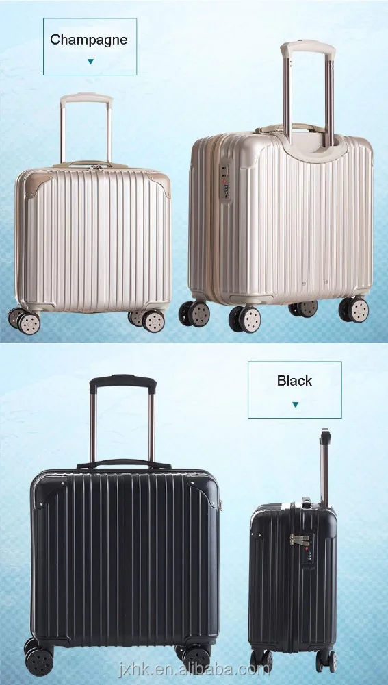 360 degree rolling wheels ABS PC valise bag boarding pilot luggage case carry on travel trolley bag