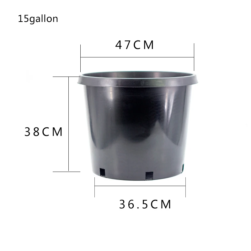 1, 2, 2.5, 3, 5, 7, 10 Gallon nursery plastic flower pot wholesale black pot planter
