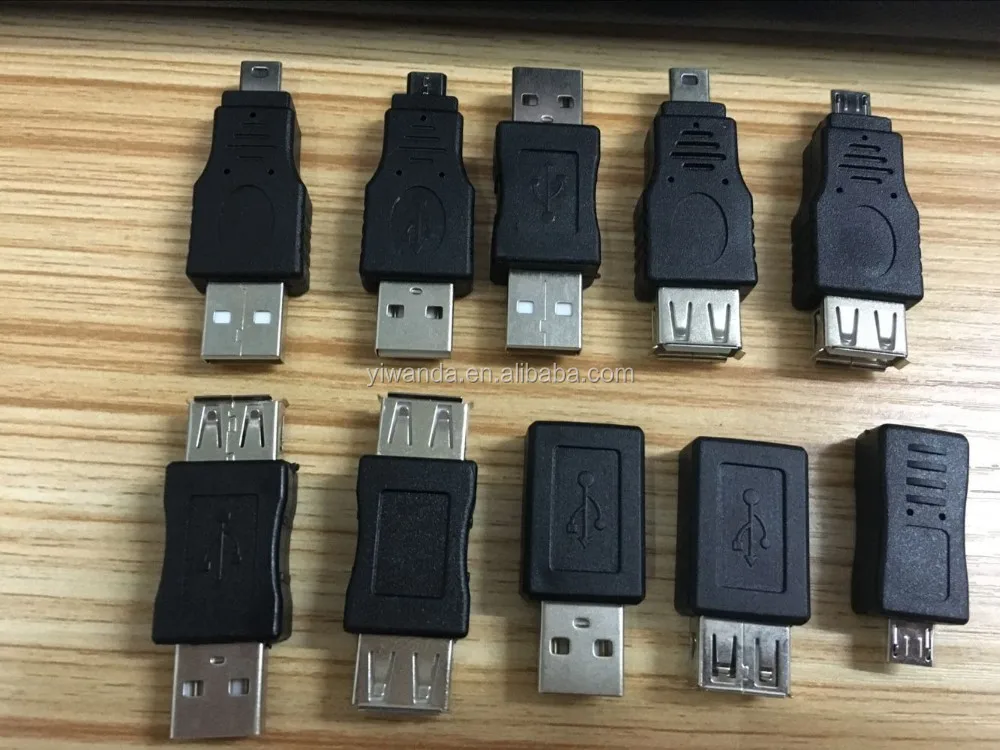 OEM USB2.0 adapter/connector micro usb male to mini usb female black