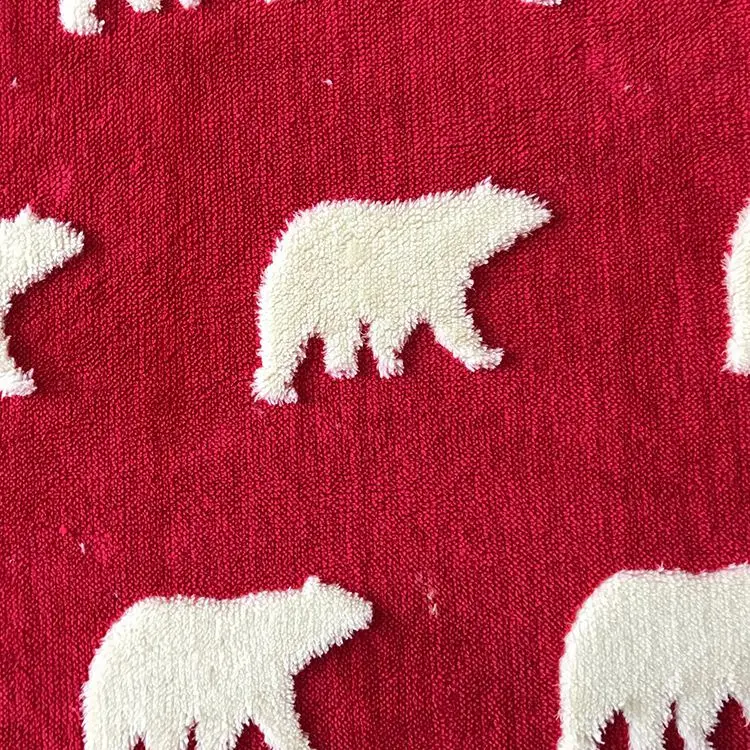 Bed Sheet Fabric 100% Cotton Pu Coating Polyester Cationic Jacquard Fleece Shu Velveteen Fabric