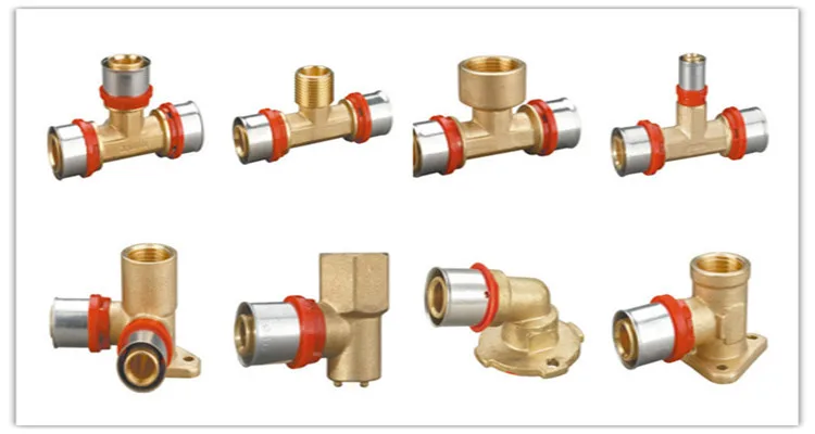 GLOWJOY FT1301N Никелированный прессовый фитинг двойной прямой без резьбы для соединения металлопластиковых труб
