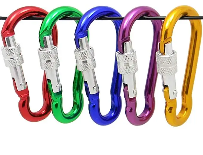 6,4 см алюминиевый карабин замок карабины клип брелок клип с винтовым зажимом ворота крючки Весна Ссылка Пряжка для гамак, походный лагерный и т. д