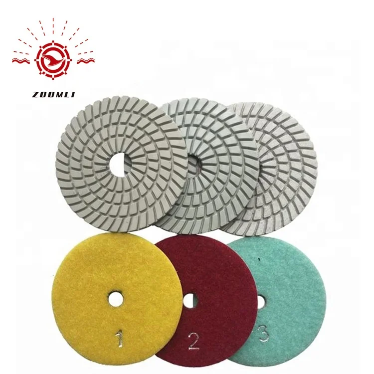High Efficiency 100mm Stone Polish Pad Polishing Pad 3 Step Polishing Pad For Granite,Marble