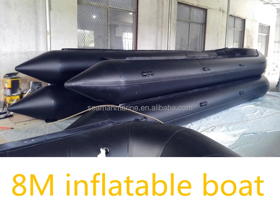 8m aluminum floor inflatable boat with high pressure PVC air tube