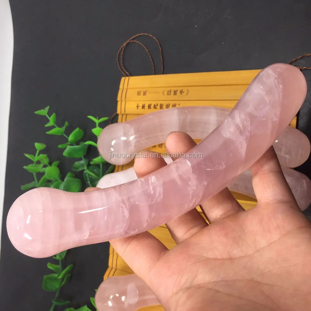 Натуральный фаллоимитатор из розового кварца, лечебный кристаллический массажный палочка yoni