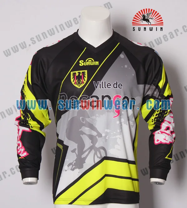 Wholesale Mens Long Sleeve custom BMX downhill jersey