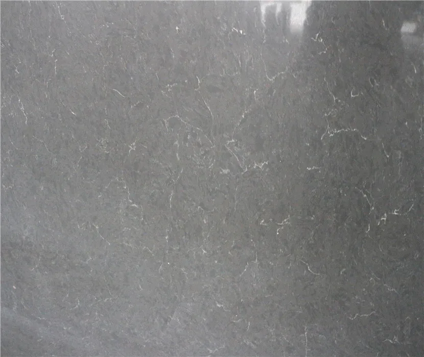 Engineering quartz countertops made of stone grey rock crystal slab