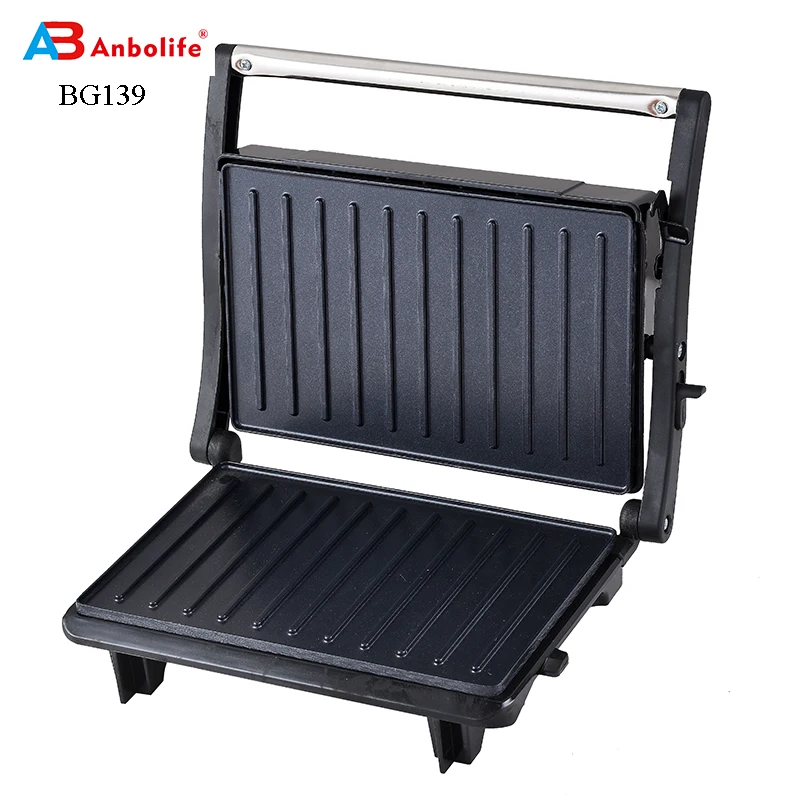Anbo Professional S.S Cover Sandwich Press BBQ Grill Non Stick Plate & Cool Touch Handle Sandwich Maker 2 Slice Contact Grill