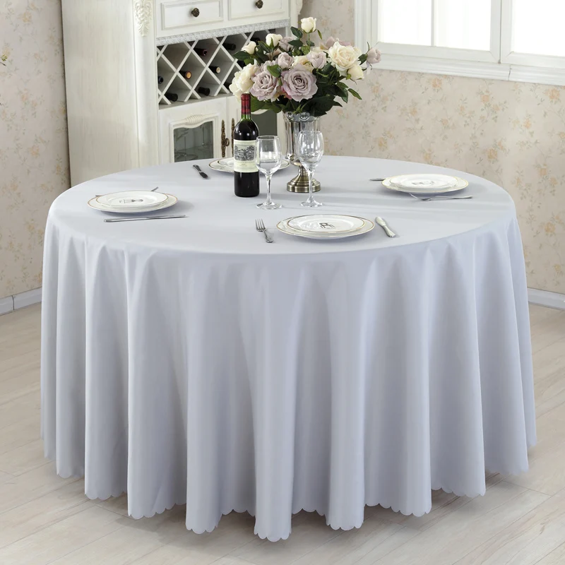 Cheap Plain Solid Polyester Wedding Table cloth Dining  Banquet Table Cover For Decoration