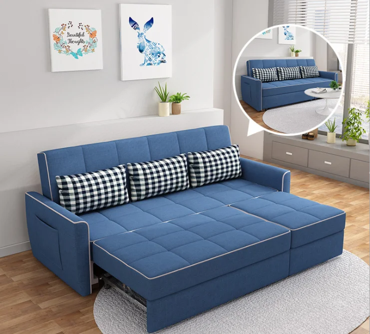 Modern storage corner custom folding double deck cover adjustable couch sleep fabric sofa bed
