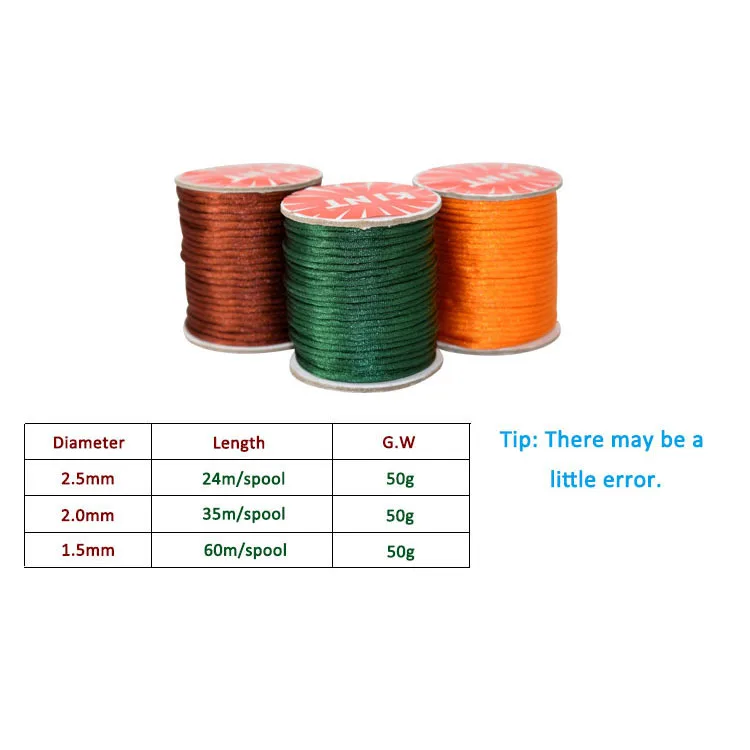 the black Korean silk thread nylon thread for Woven Chinese knot 2.5mm 50g