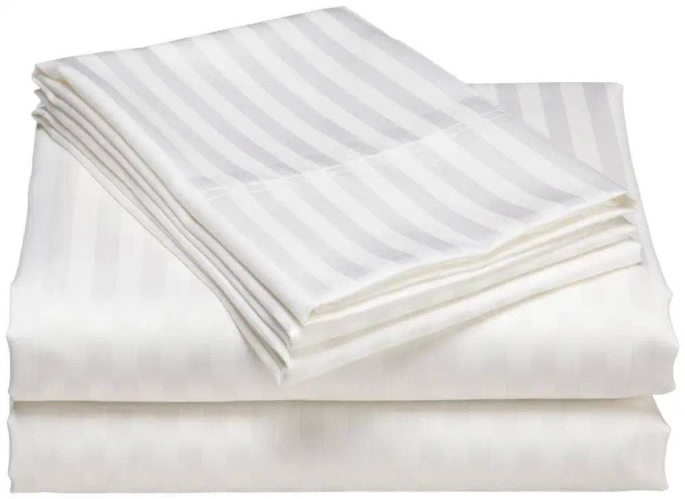 Queen size 3cm stripe 300TC hotel bed linen 100% cotton hotel Duvet cover  and Pillow case Set
