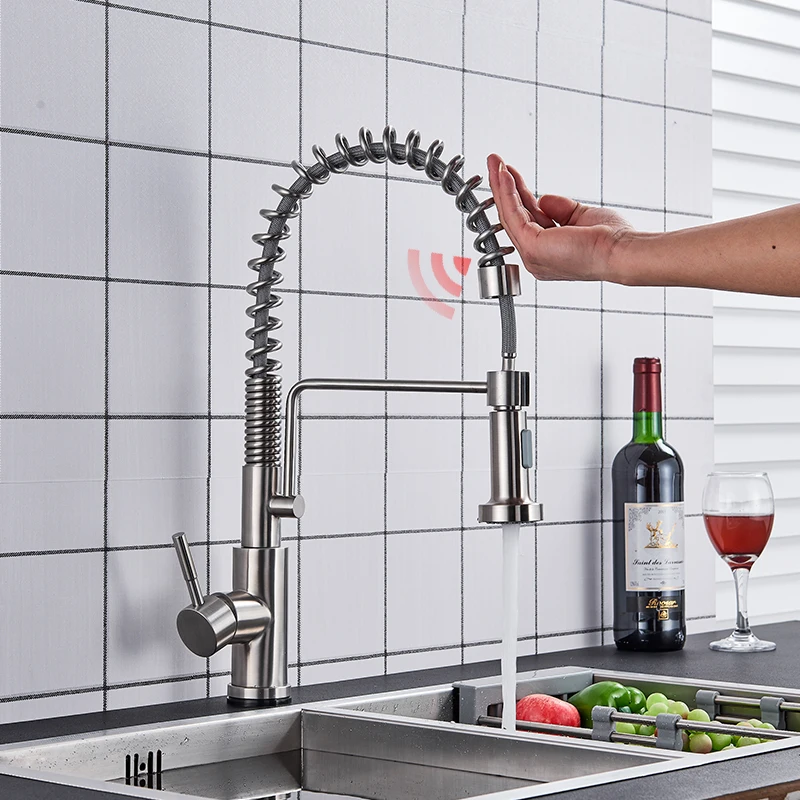 
Wholesale and Retail Sensor Kitchen Faucet Lead-free Sensitive Stainless Steel Faucet Mixer Touch Used For Kitchen Sink Tap 