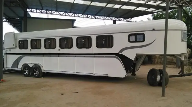 OEM Australia Configuration Standard 4 Horse Float Trailer Angle Horse Load Truck Horses Carriage Trailers for Sale