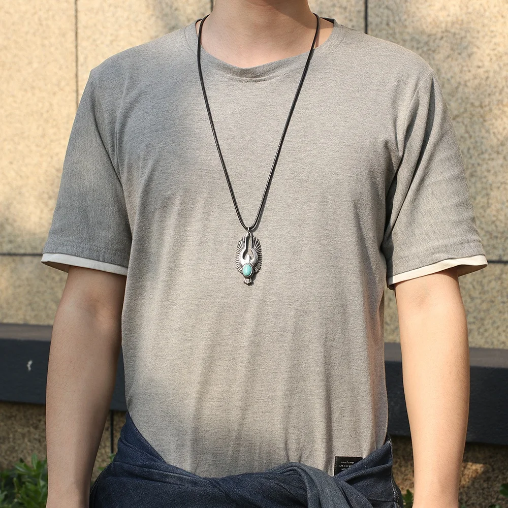 Ожерелье с подвеской «Орлиный растягивающийся крылья» бирюзовый камень ожерелье кулоном из целлюлозы драгоценными камнями ювелирные изделия