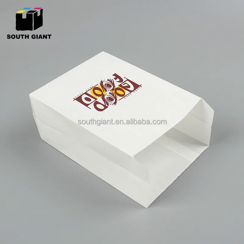 
Custom Logo To Go Take Out White Kraft Paper Biscuit Cookie Goodie Sandwich Fast Food Bag 