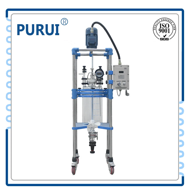 10l стеклянный реактор с боросиликатного стекла змеевика конденсатора