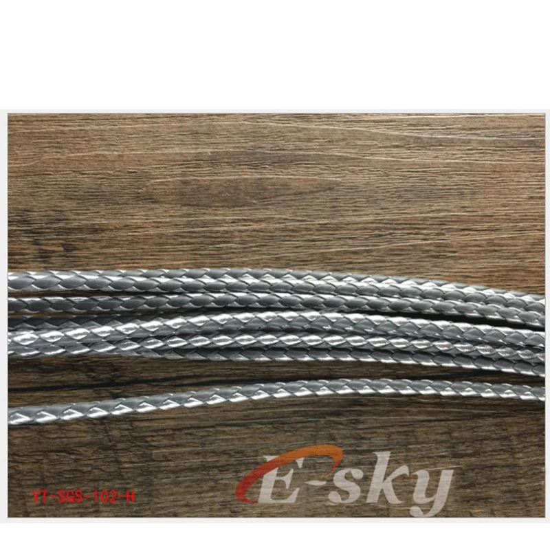 Manufacturer Hot Sale Four Stands Double color 4mm Round Dense Braided Leather Rope