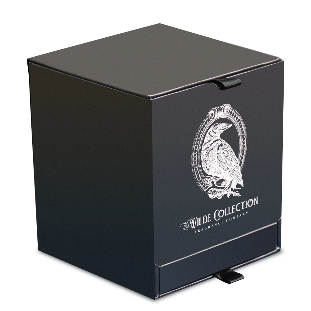 Wholesale Custom Retail Black Scented Luxury magnetic Candle Packaging Boxes with drawer