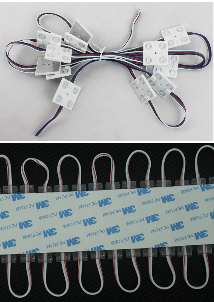 Впрыск rgb светодиодный модуль освещения 5050 5054 12 В для канальных букв 3 на 1 красный зелёный синий без логотипа rgbw впрыскиваемый