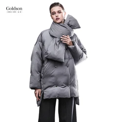 European customized ladies fashion heated polyester short goose down parka