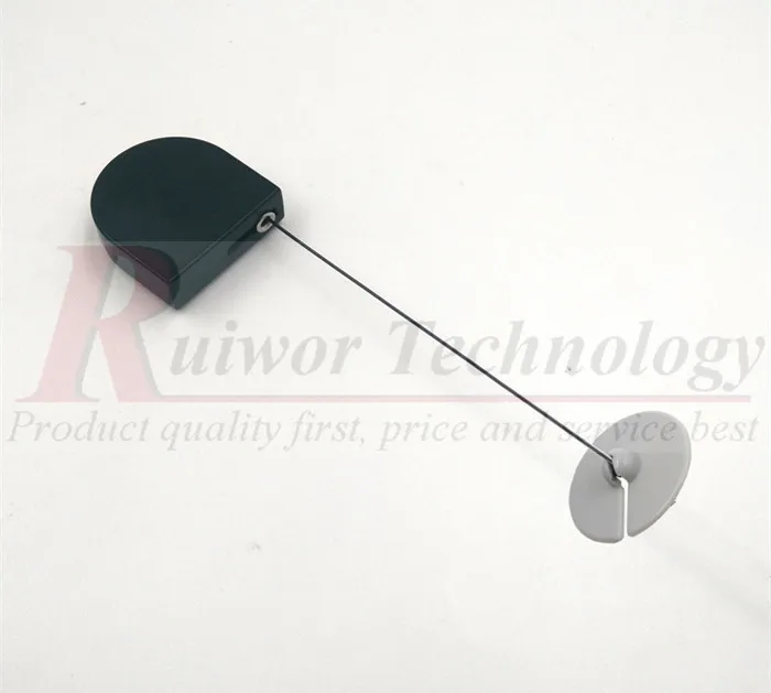 RUIWOR RW0802 D-shaped Mini Anti Theft Extension Cord Reel Plus Dia 30mm Circular Adhesive ABS Plate for Store Retail Security