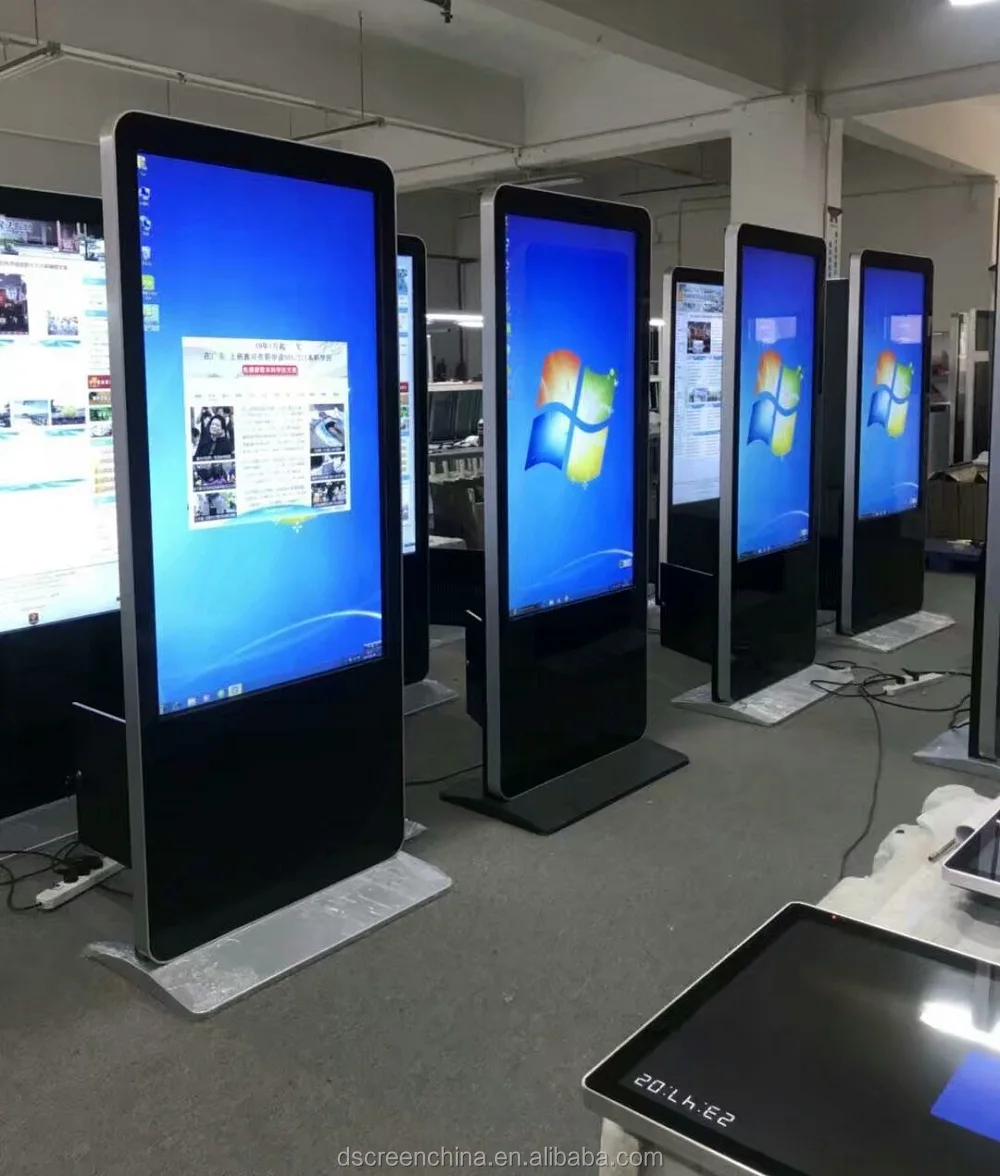 Factory high quality indoor advertising screen led display free standing touch indoor totem