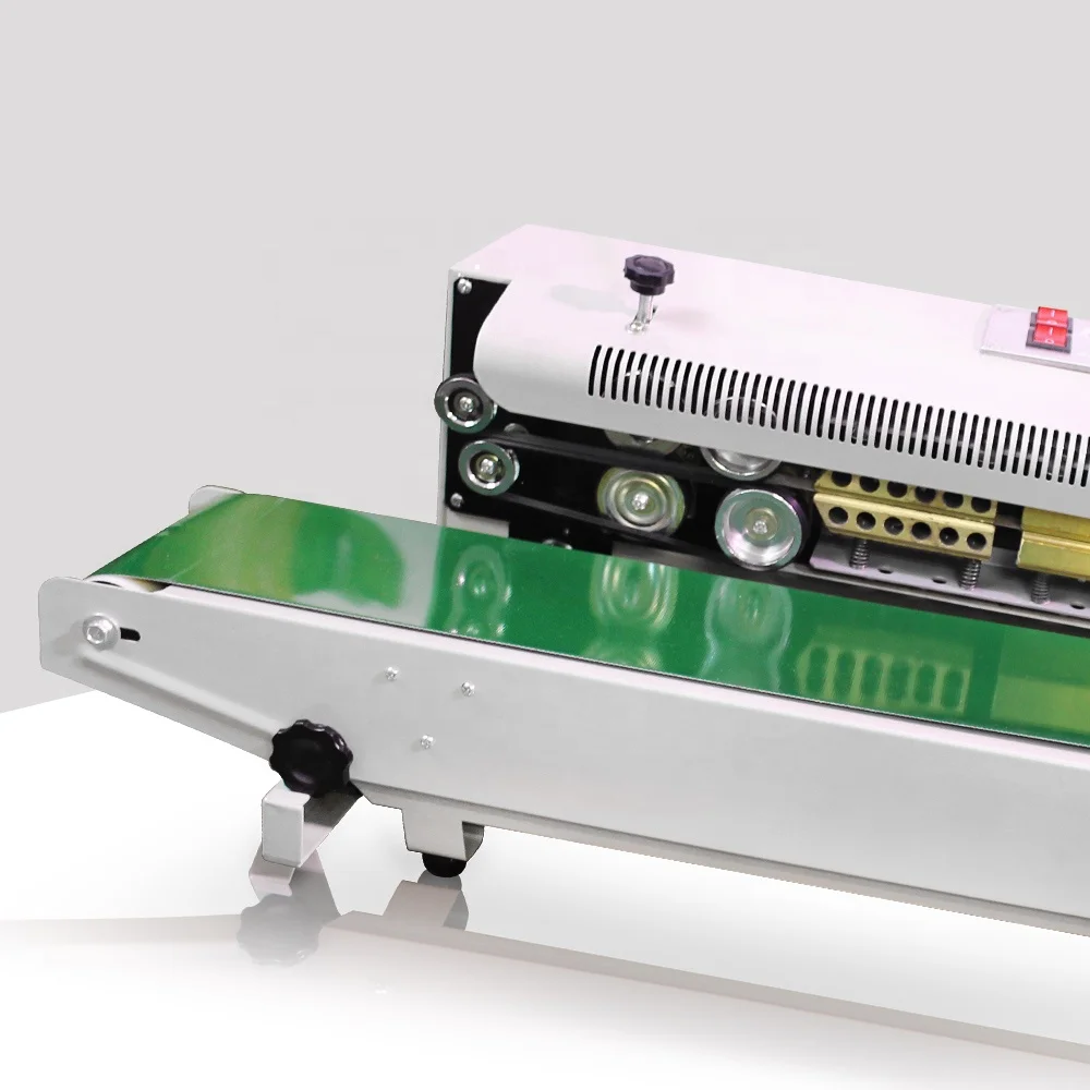 Brand new continuous heat sealer plastic film continuous heat band sealer with date coding plastic bag sealing machine